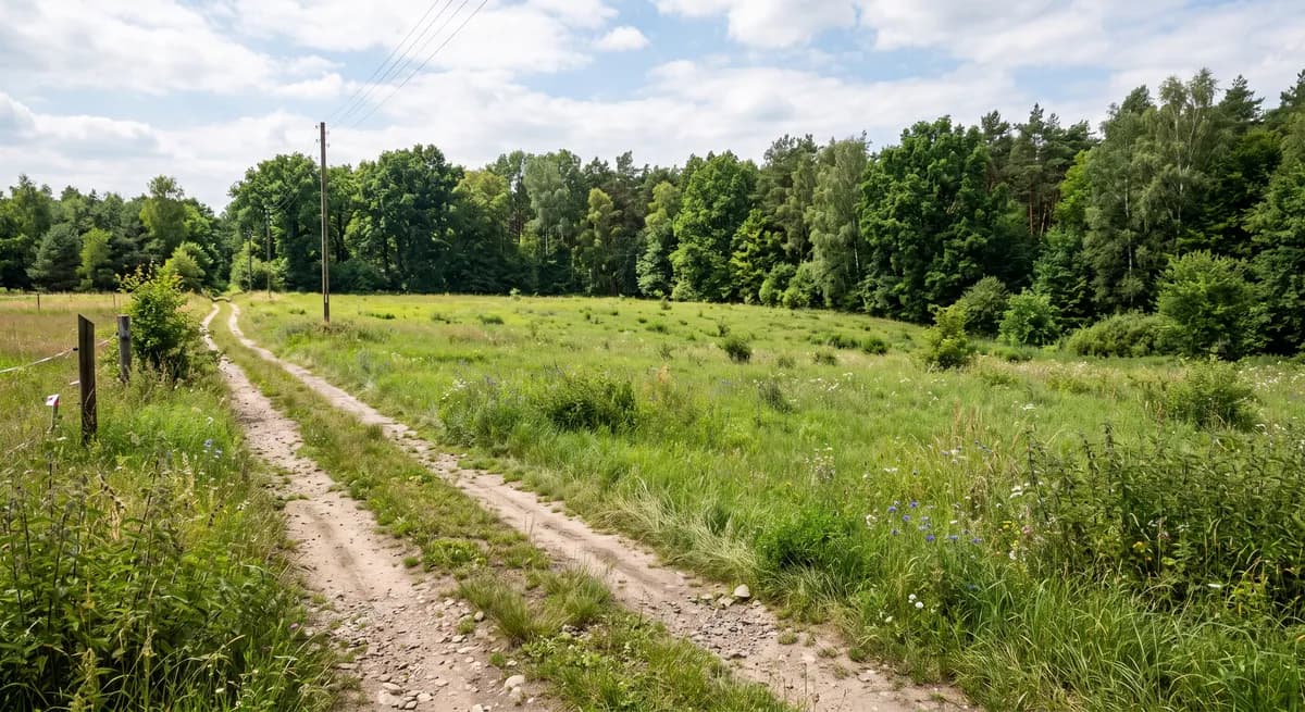 Niezabudowana działka z dojazdem drogą gruntową, wystawiona na sprzedaż